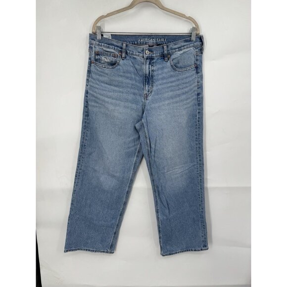 American Eagle Stovepipe Strigid Jeans Women 10 Blue Denim Preppy Grunge Skater - Picture 1 of 12